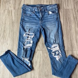 American Eagle destroyed jeggings